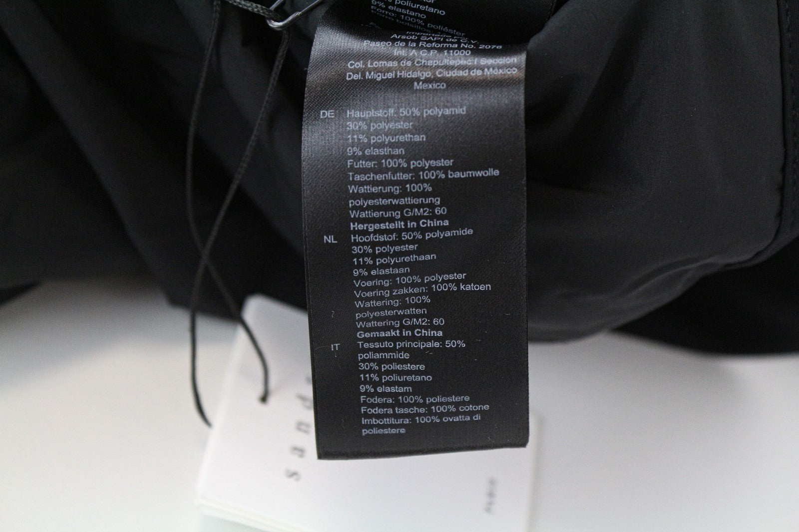 SANDRO Men's Jacket XS Black Tech Parka Hooded Drawstring Stretch Outerwear