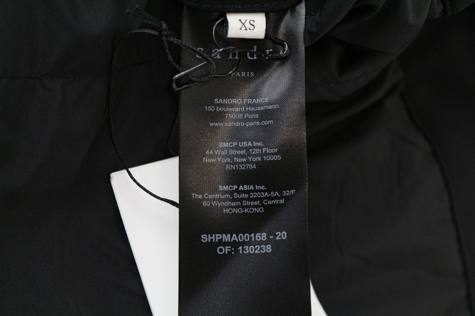 SANDRO Men's Jacket XS Black Tech Parka Hooded Drawstring Stretch Outerwear