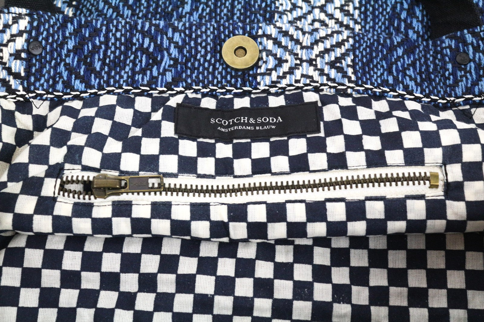 SCOTCH & SODA Women's Bag One Size Light Blue Pattern Logo Lined Tassel Woven