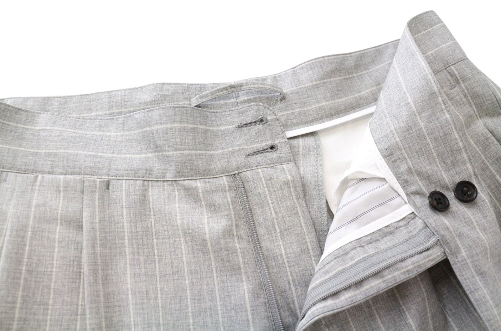 SUITSUPPLY Havana Double Breasted Men's Suit UK38R Grey Striped Wool S130 Slim