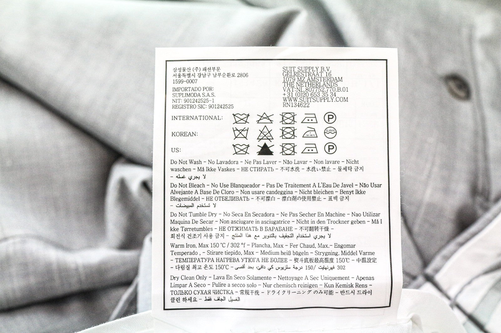 SUITSUPPLY Havana Jetted Men's Suit UK46R Grey Melange Wool Slim 2Pc Silk Linen