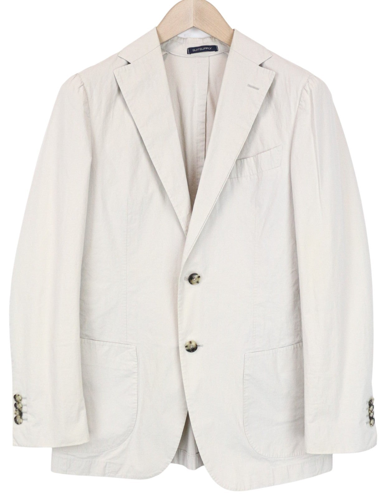 SUITSUPPLY Lazio Patch Men's Suit UK36R Beige Cotton Slim Fit 2Pc