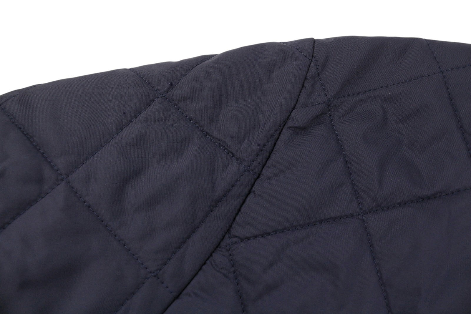 BARBOUR Liddesdale Men Jacket S Dark Blue Snap Buttons Quilted Corduroy Neck