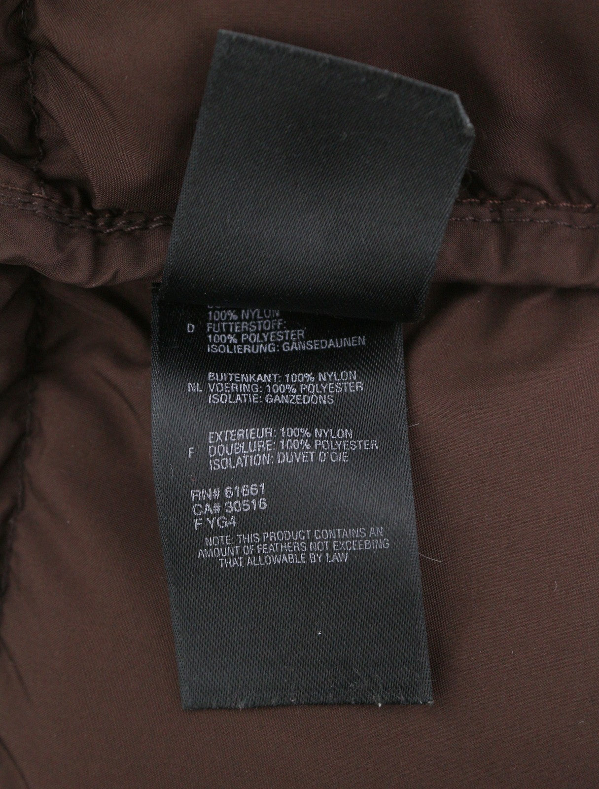 THE NORTH FACE Women Jacket S Brown 600 Down Filled Quilted High Neck Mid-Length