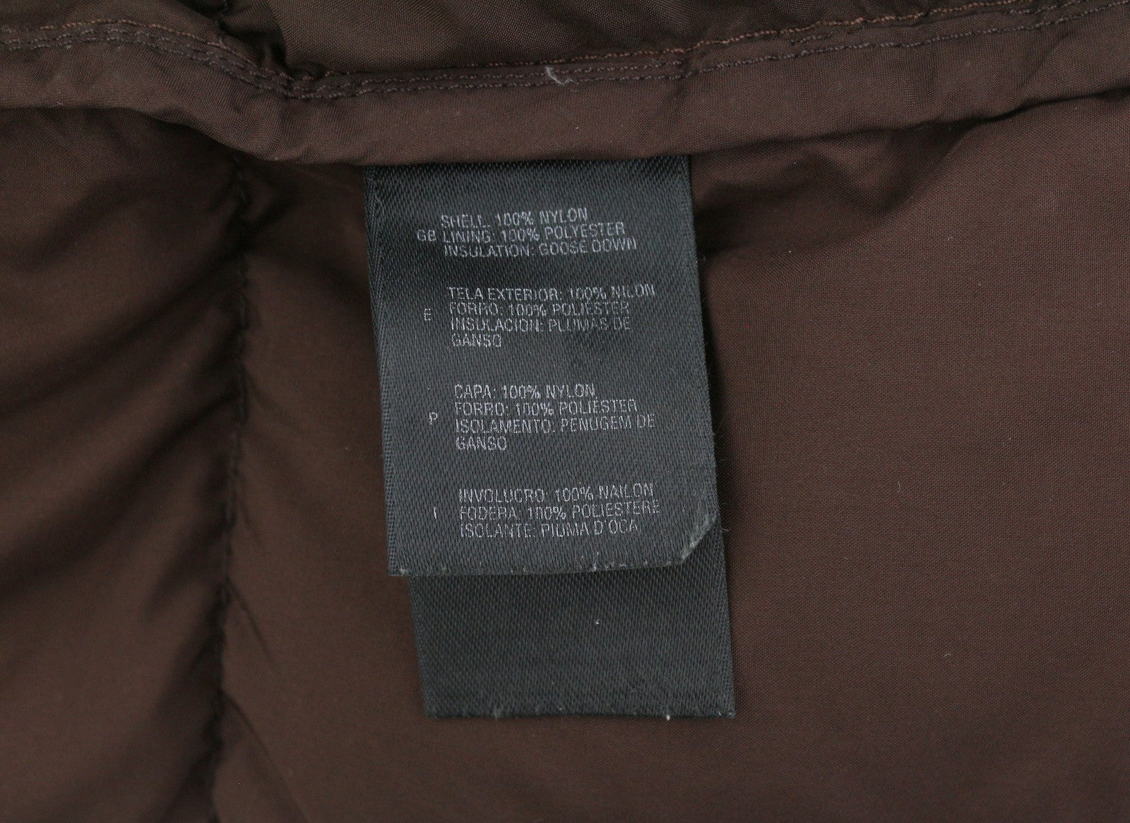 THE NORTH FACE Women Jacket S Brown 600 Down Filled Quilted High Neck Mid-Length