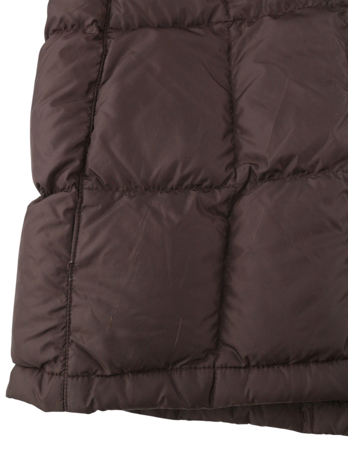 THE NORTH FACE Women Jacket S Brown 600 Down Filled Quilted High Neck Mid-Length