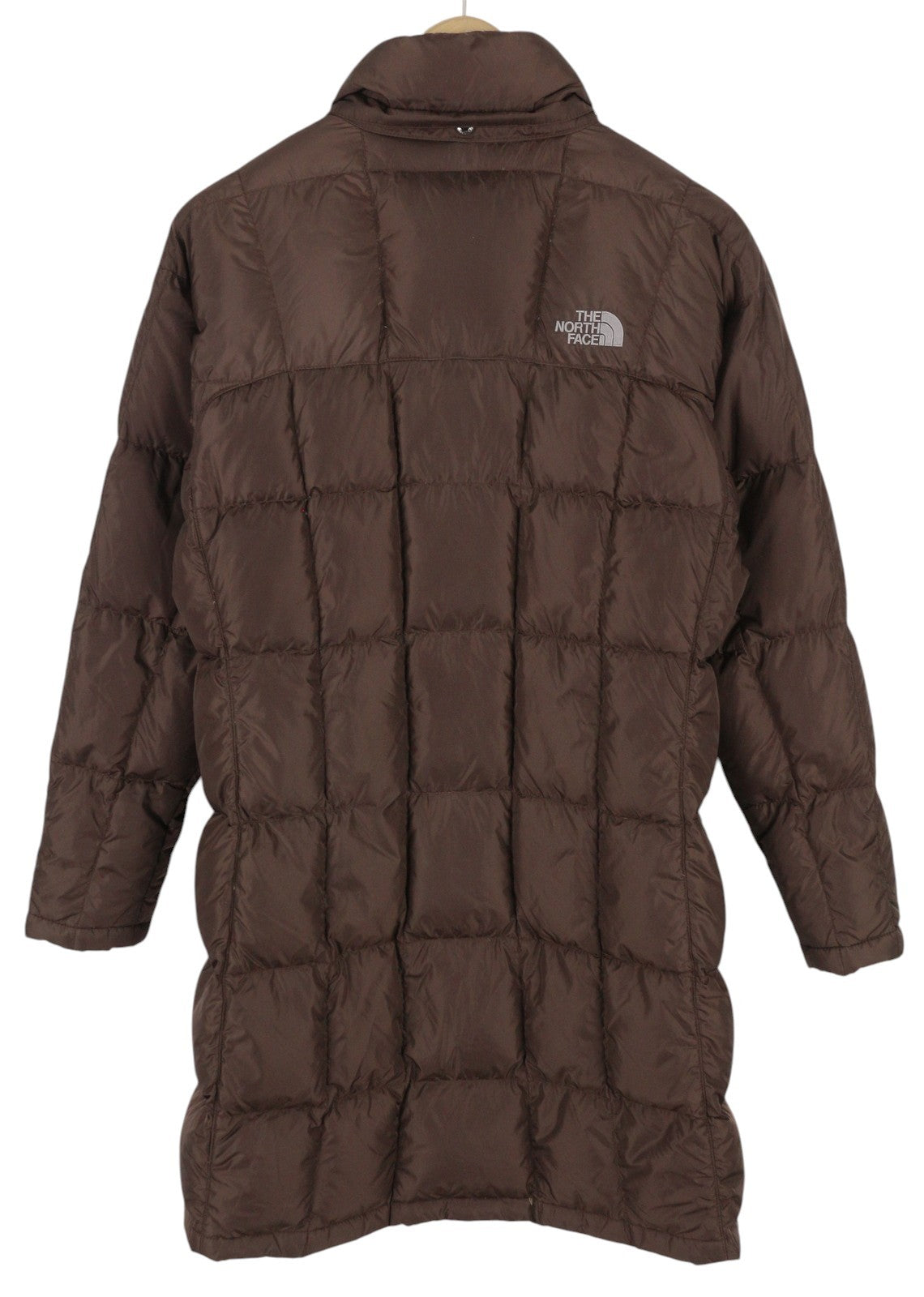 THE NORTH FACE Women Jacket S Brown 600 Down Filled Quilted High Neck Mid-Length