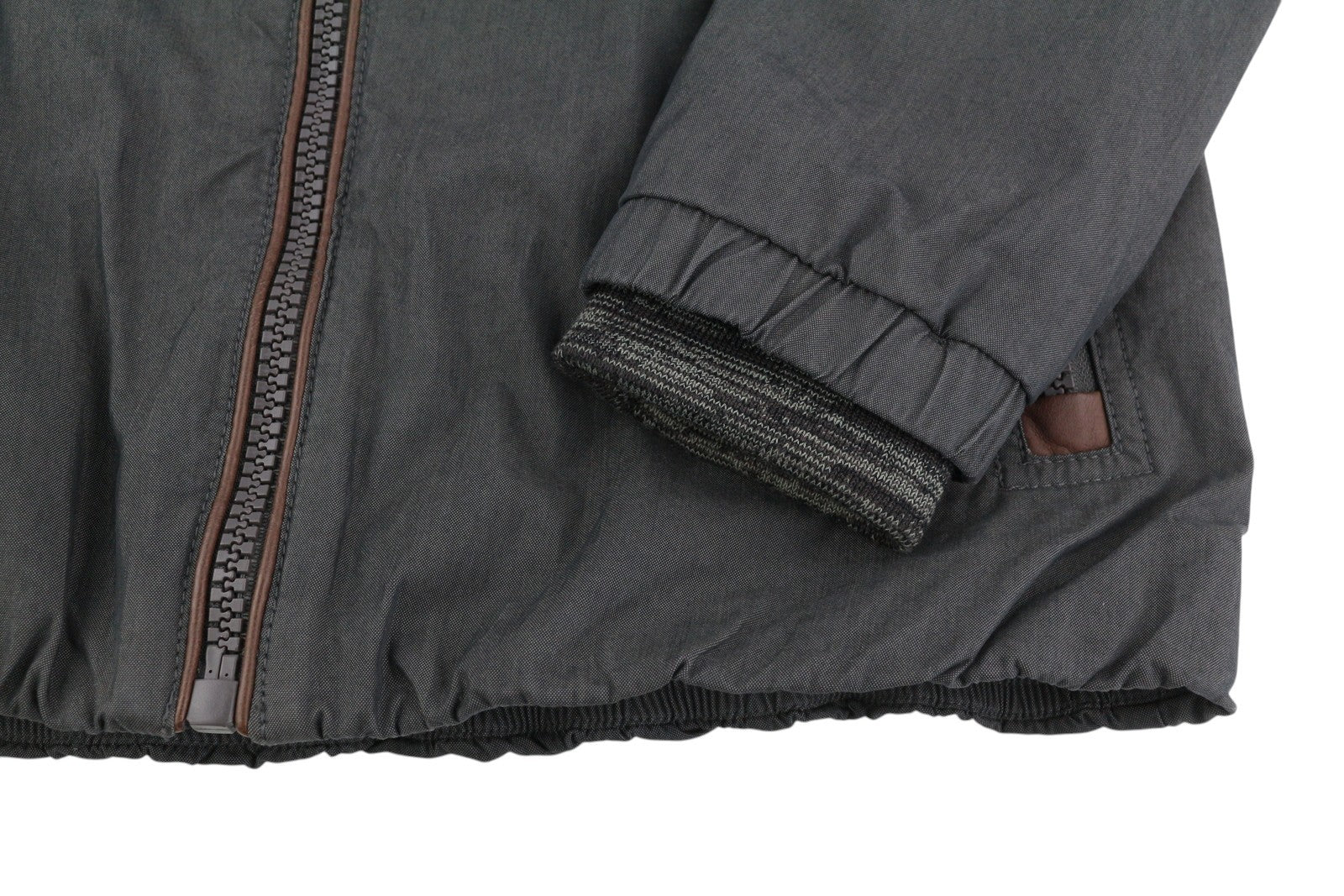 NAKETANO Women Jacket S Grey High Neck Lined Pockets Long Sleeve Lightweight