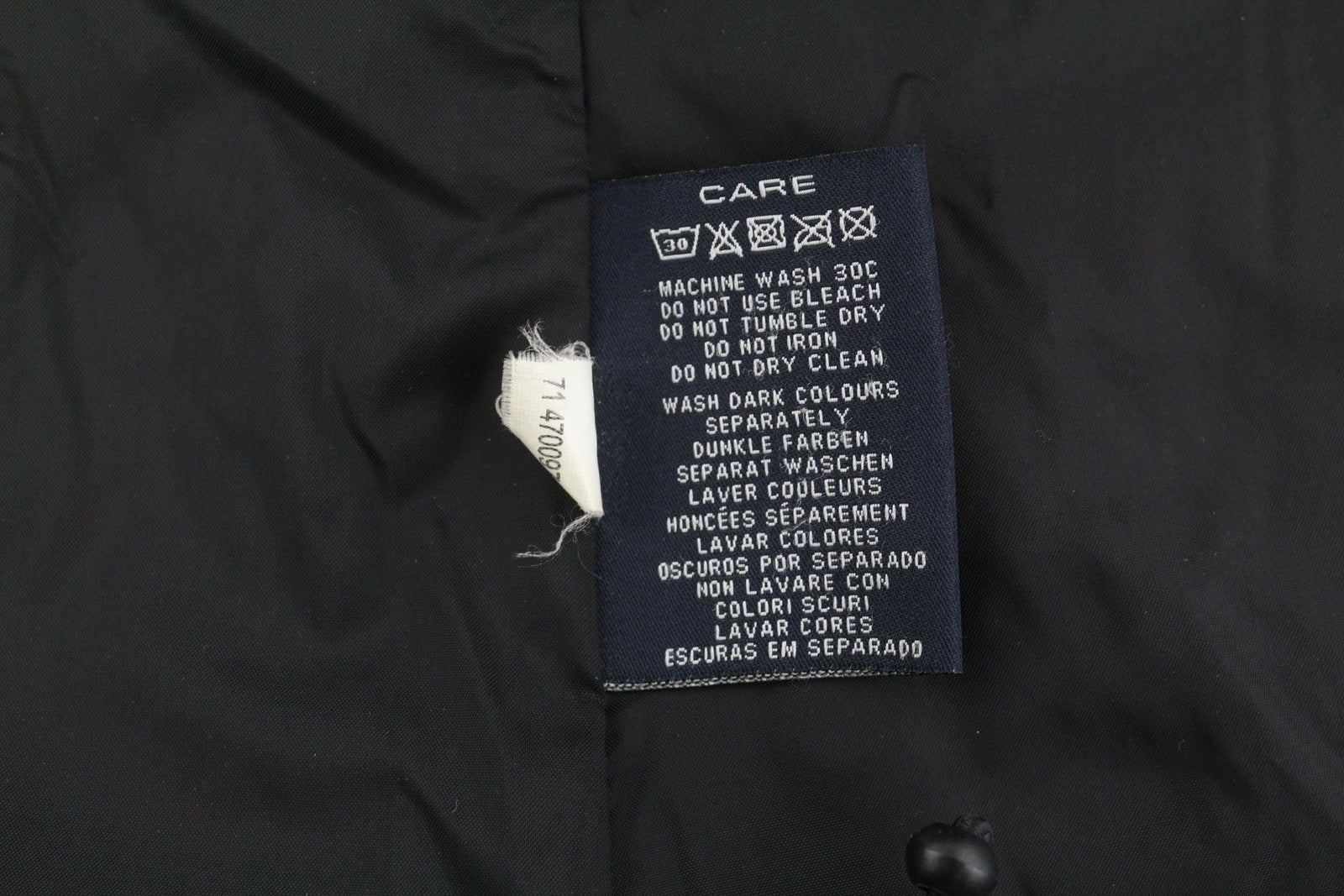 GANT Men Jacket M Black Full Zip High Neck Lined Pockets Logo Nylon Lightweight