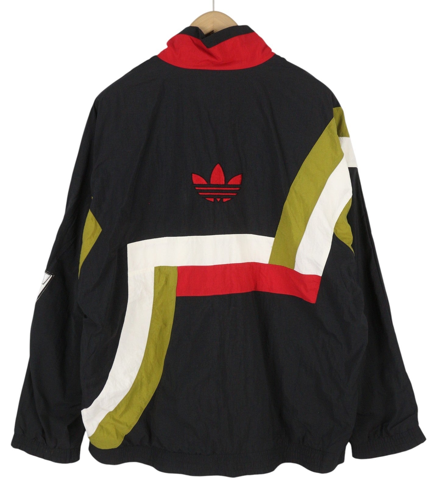 ADIDAS Men Jacket UK44/46 Vintage Black Full Zip Lined Front Logo Lightweight