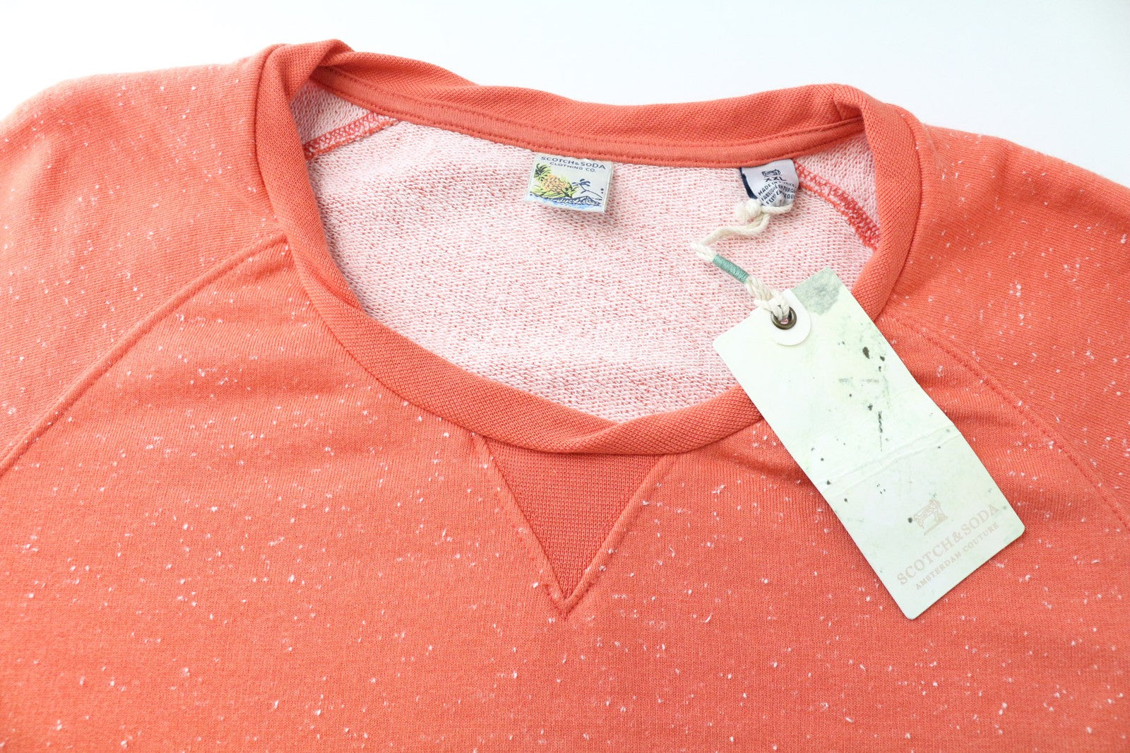 SCOTCH & SODA Ams Couture Men's Sweatshirt 2XL Orange Cotton Long Sleeve Blend