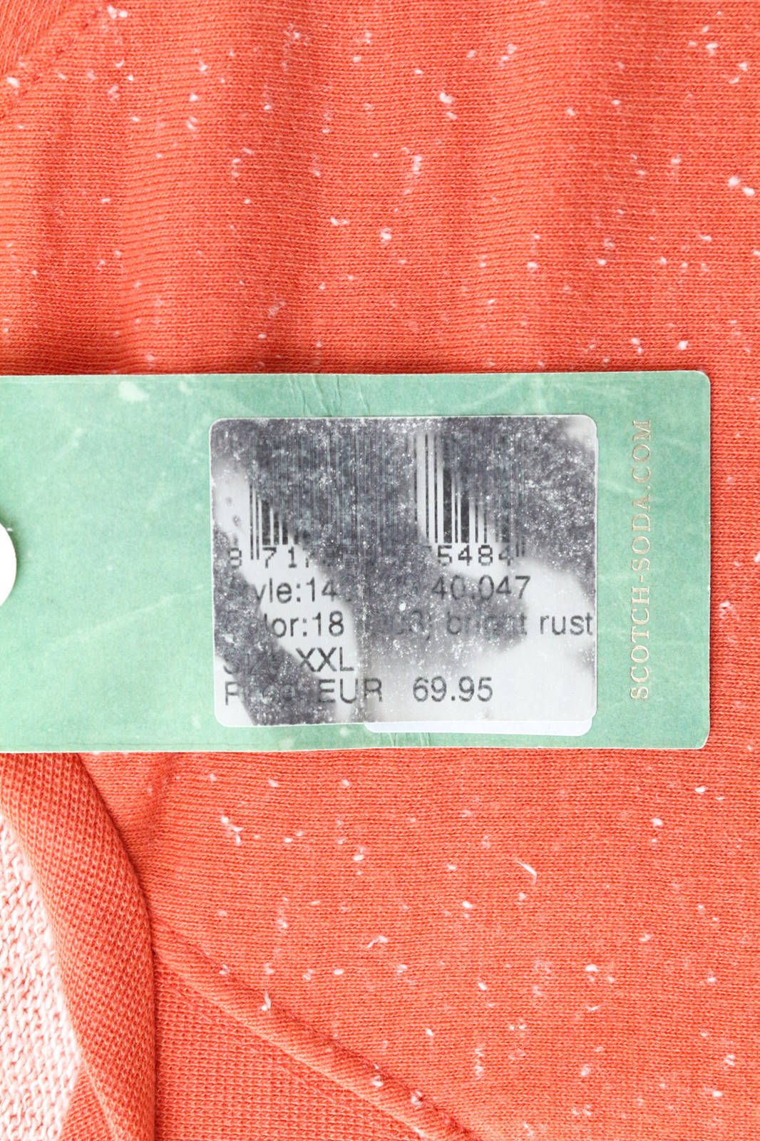 SCOTCH & SODA Ams Couture Men's Sweatshirt 2XL Orange Cotton Long Sleeve Blend