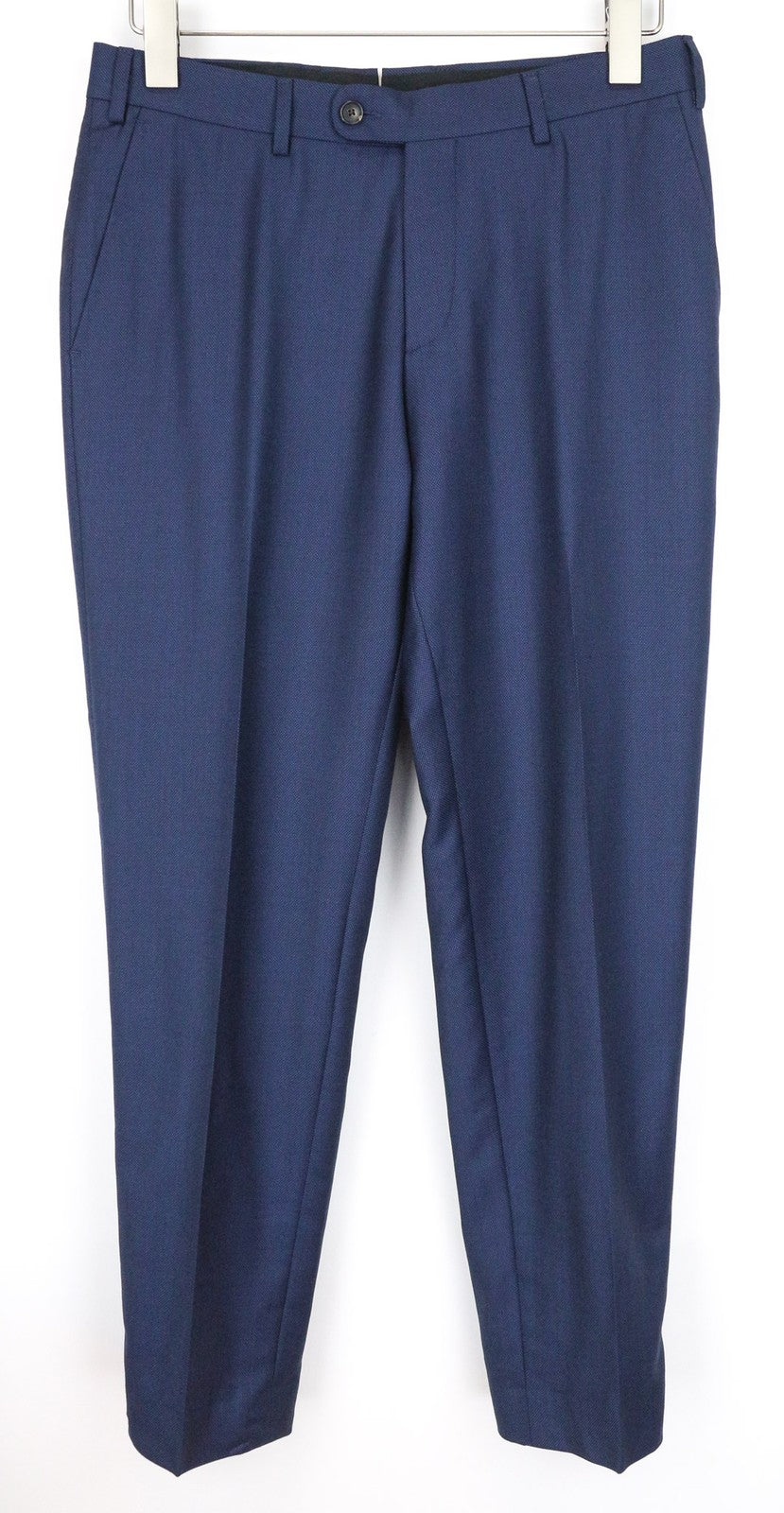 SUITSUPPLY Brescia Men's Trousers UK36S Blue Pure Wool Pleated Classic Front