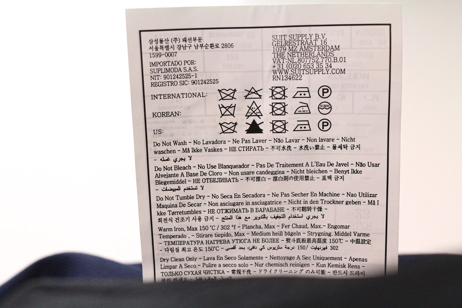 SUITSUPPLY Brescia Men's Trousers UK36S Blue Pure Wool Pleated Classic Front