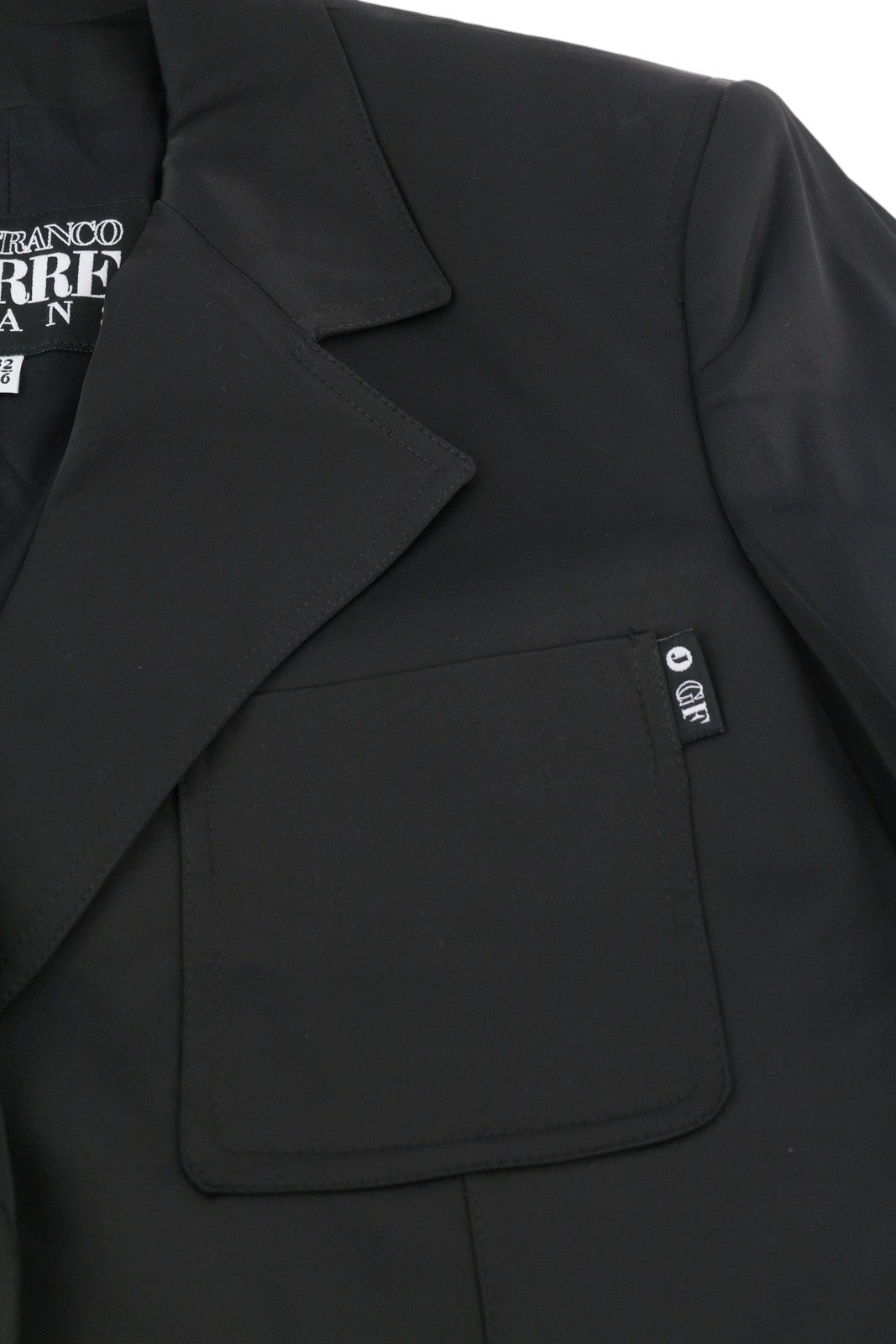 GIANFRANCO FERRE Women Jacket 42 Black Button-Up Notch Lapel Vintage Lightweight