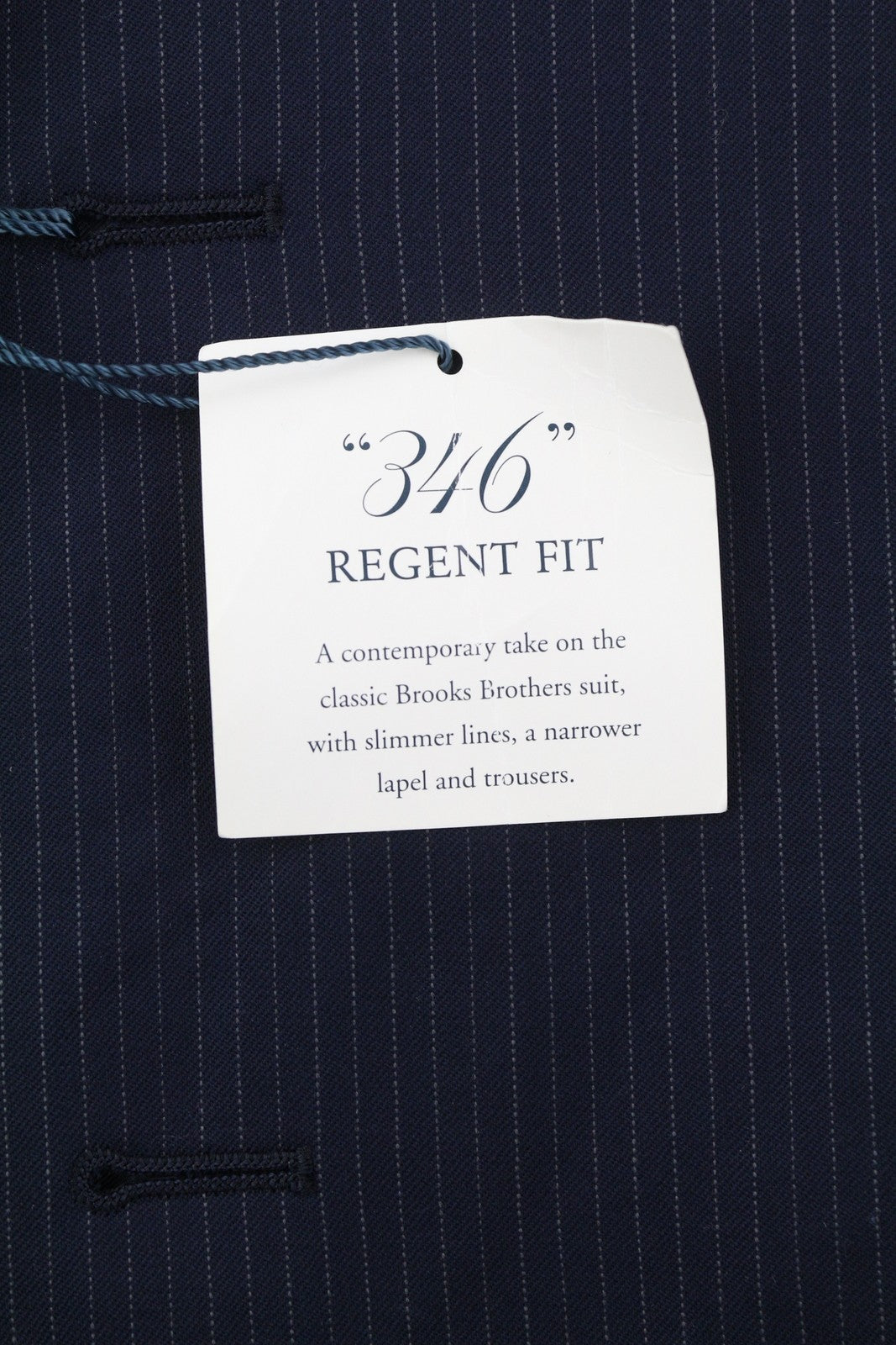 BROOKS BROTHERS 346 Regent Fit Men Blazer UK42 Blue Wool Pinstriped Notch Lapel