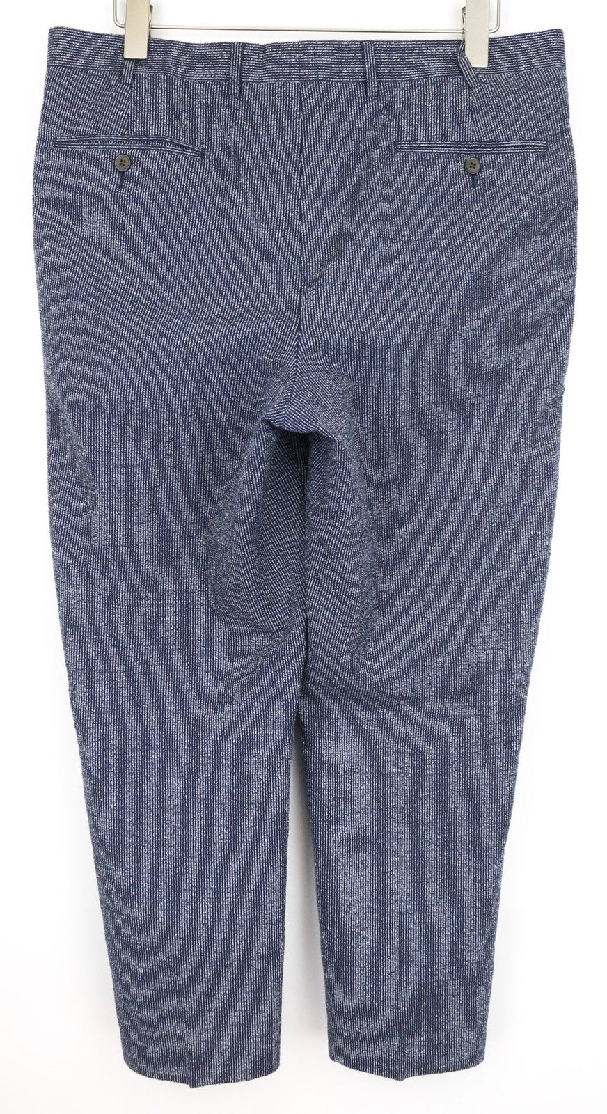 SUITSUPPLY Brescia Men's Trousers UK42L Blue Pattern Linen Silk Cotton Blend