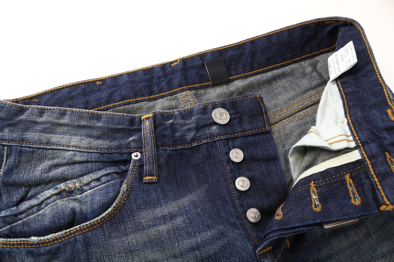 TAKESHY KUROSAWA Men's Jeans W32 Blue Pure Cotton Distressed Slim Fit Wash