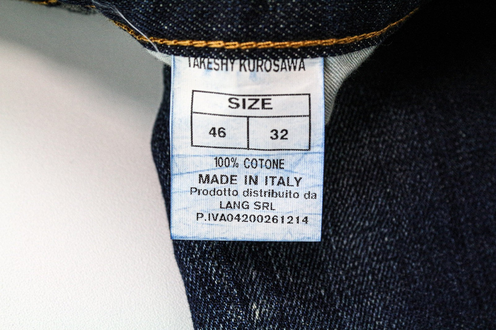 TAKESHY KUROSAWA Men's Jeans W32 Blue Pure Cotton Distressed Slim Fit Wash