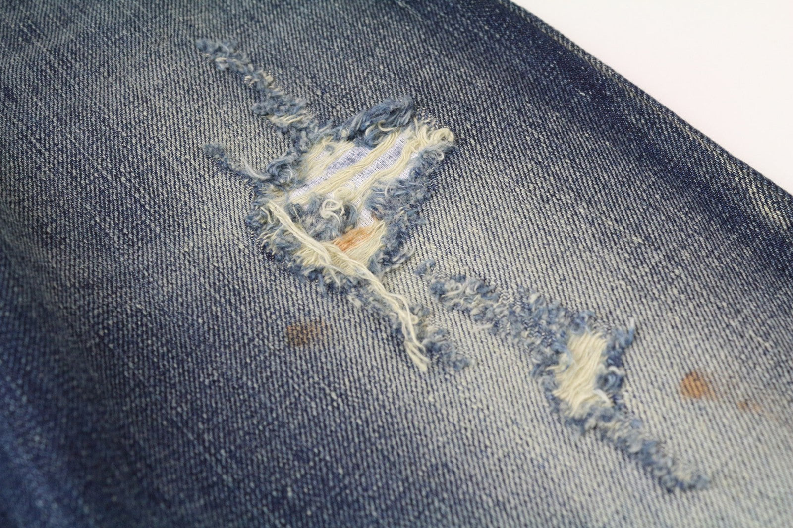 TAKESHY KUROSAWA Men's Jeans W32 Blue Pure Cotton Distressed Slim Fit Wash