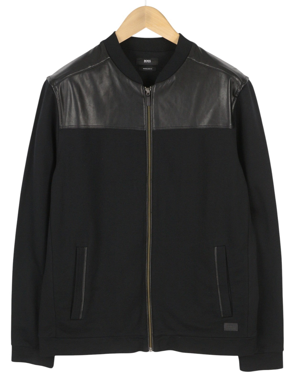 HUGO BOSS Casino 04 Men Jacket L Black Regular Fit Full Zip Lightweight Bomber