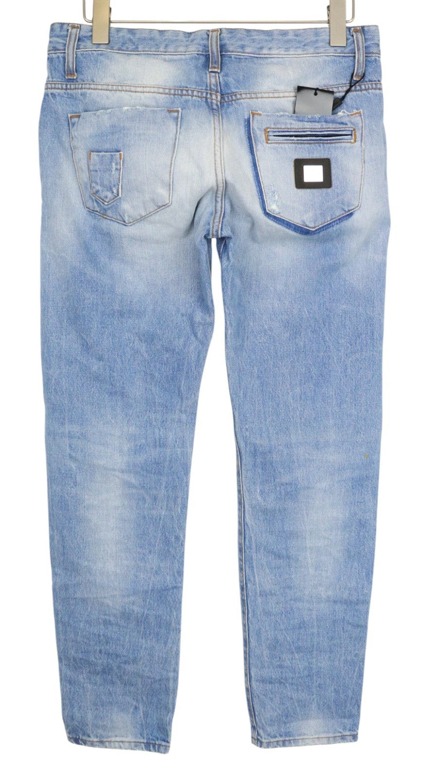 TAKESHY KUROSAWA vyriški džinsai W34 Slim Fit šviesiai mėlyni medvilniniai skalbti tiesūs