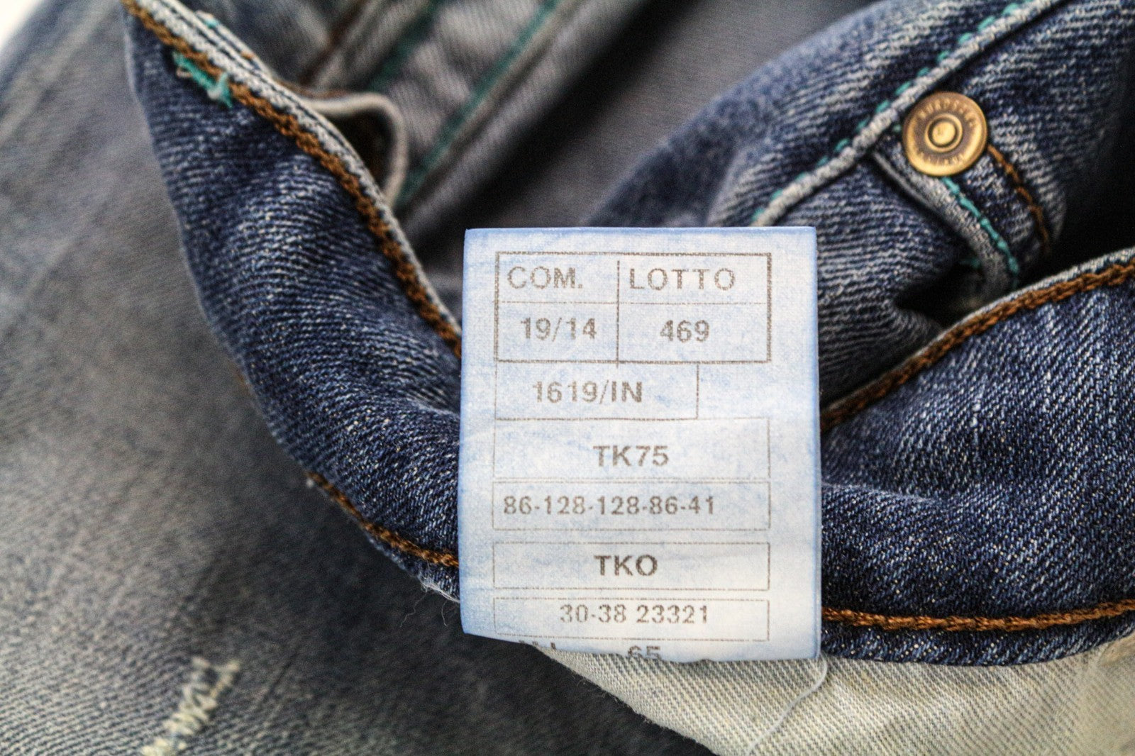 TAKESHY KUROSAWA vyriški džinsai W30 Slim Fit laisvalaikio mėlynos medvilnės skalbtos tamprios medžiagos