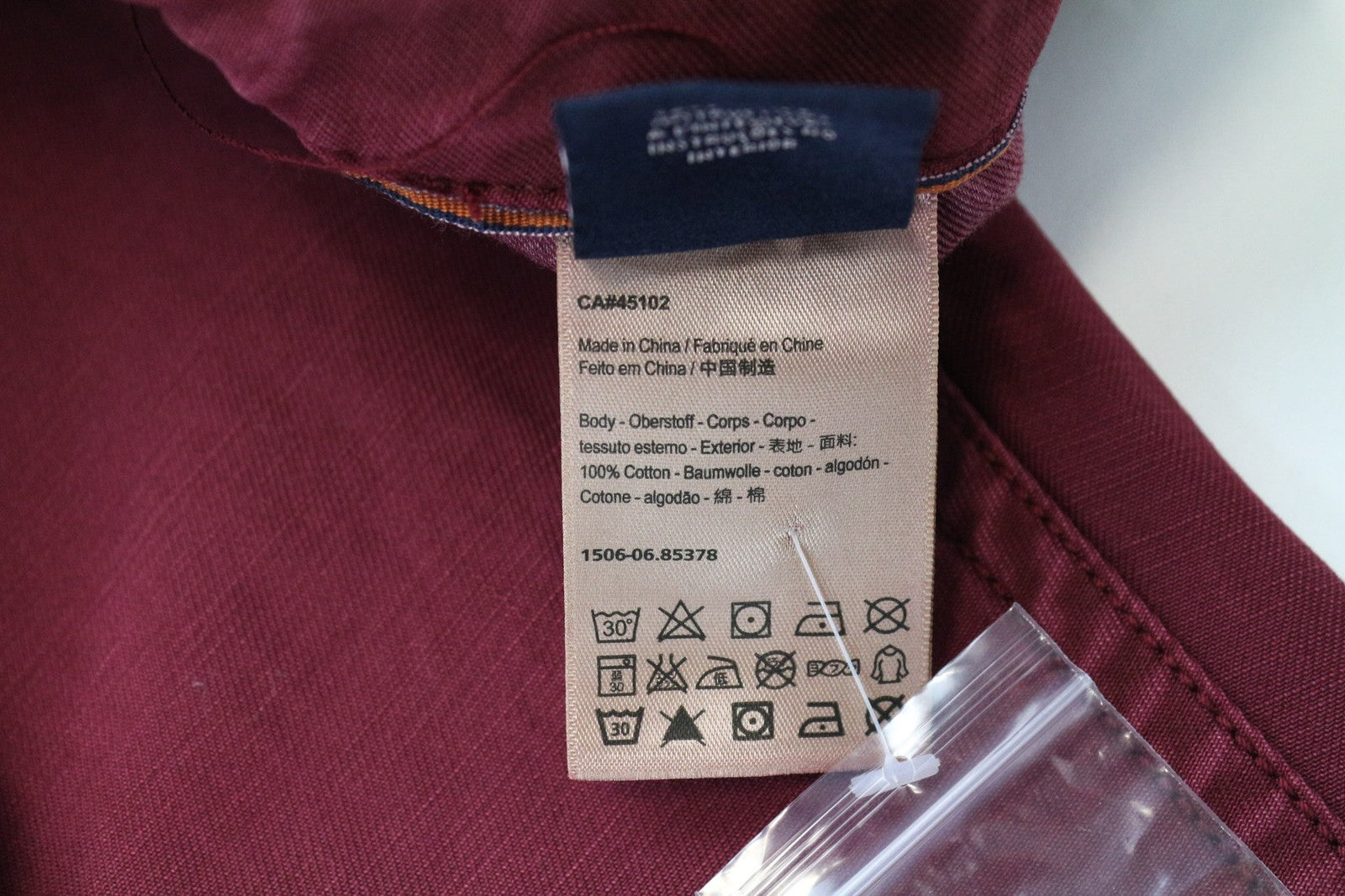 SCOTCH & SODA Theon Men's Trousers W29/L34 Slim Burgundy Pure Cotton Tapered