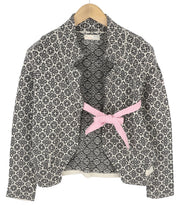 ODD MOLLY M214-233 Women Jumper XS Grey Patterned Cotton Knitted Logo Cardigan