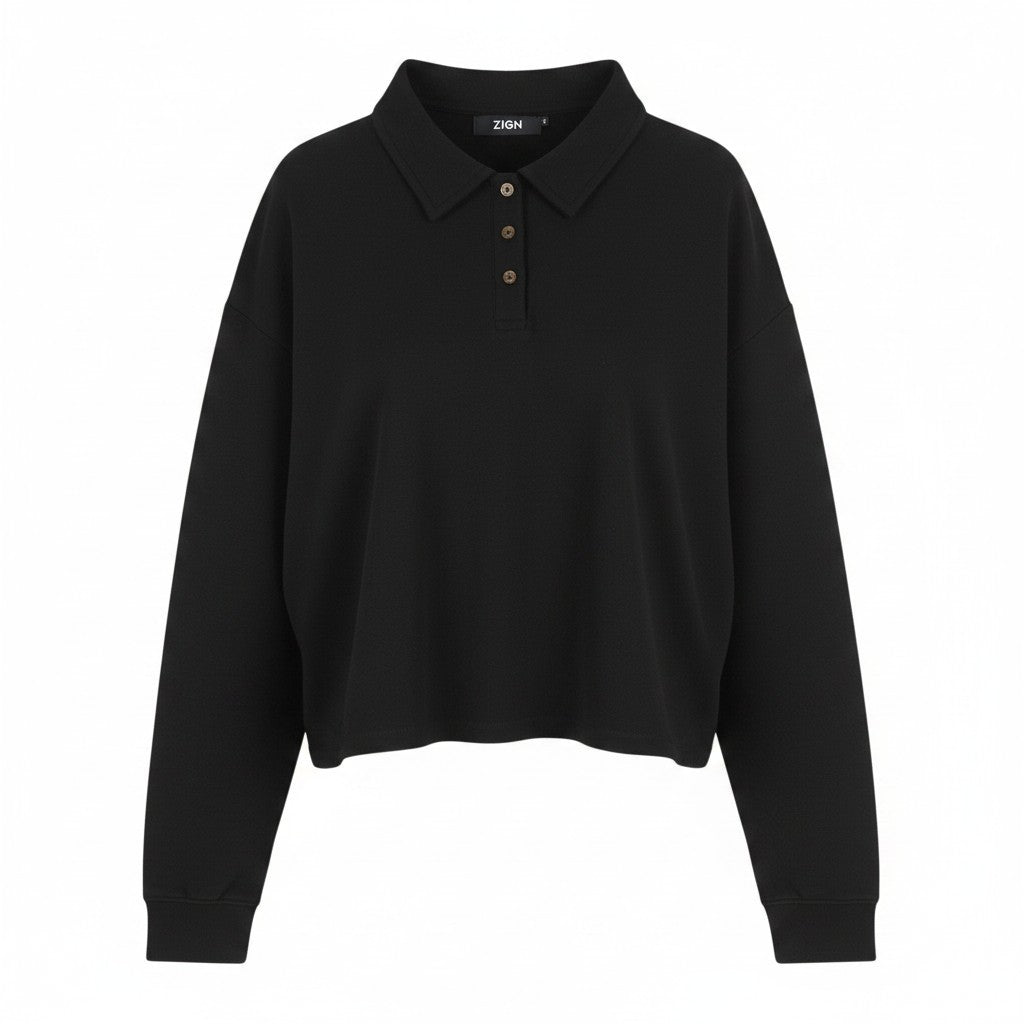 Black Cotton Sweatshirt