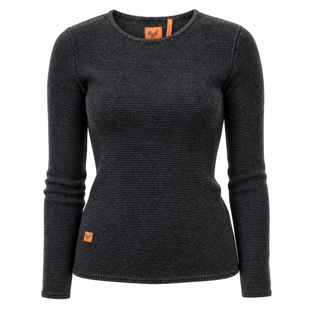 Schwarzes Twill-Sweatshirt