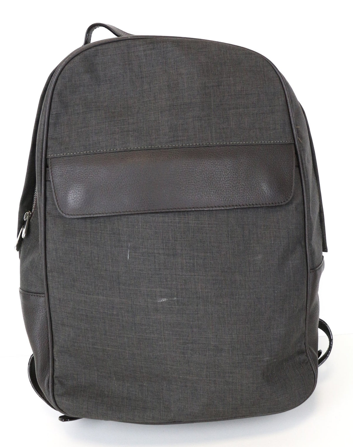 Grey Polyvinylchloride Backpack