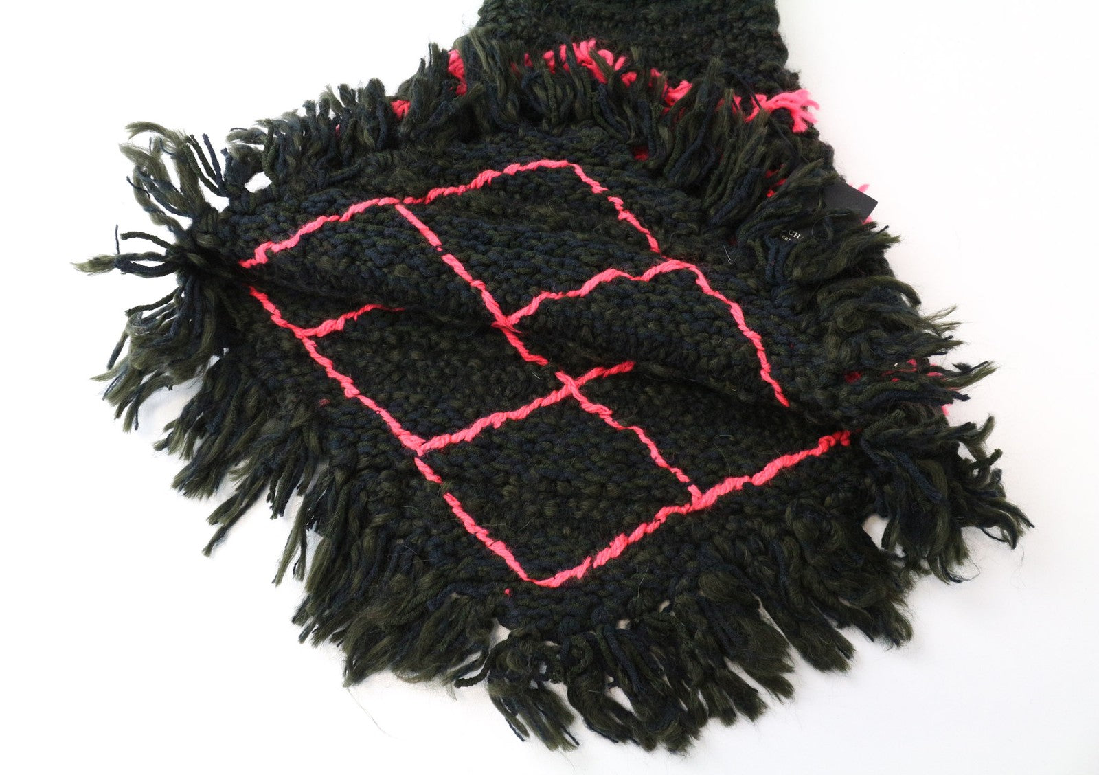 SCOTCH & SODA Women's Scarf OS Green Unisex Snood Chunky Tassels Patterned