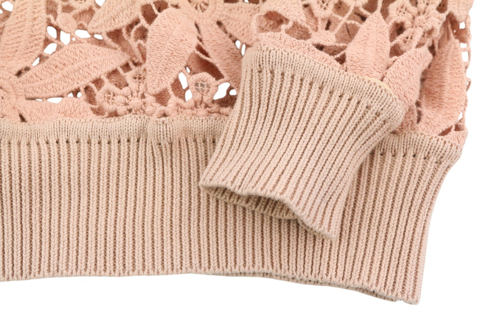 TWINSET Simona Barbieri Women Jumper S Flower Open-Knit Transparent Pullover