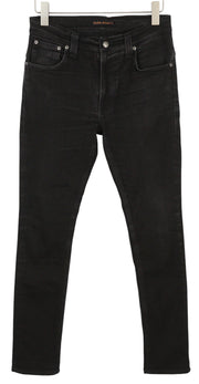 NUDIE JEANS Tape Ted Black Black Ring Men Jeans W31/L32 Skinny Fit Zip Fly Denim