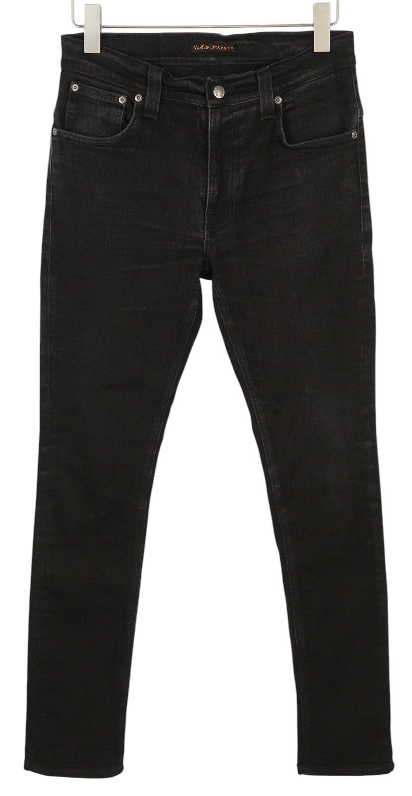 NUDIE JEANS Tape Ted Black Black Ring Men Jeans W31/L32 Skinny Fit Zip Fly Denim