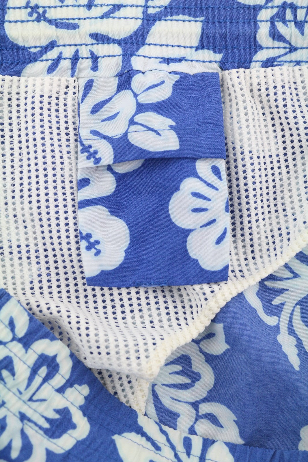 GANT Men Swimwear L Blue Floral Pattern Elastic Drawstring Waist Mesh Lined