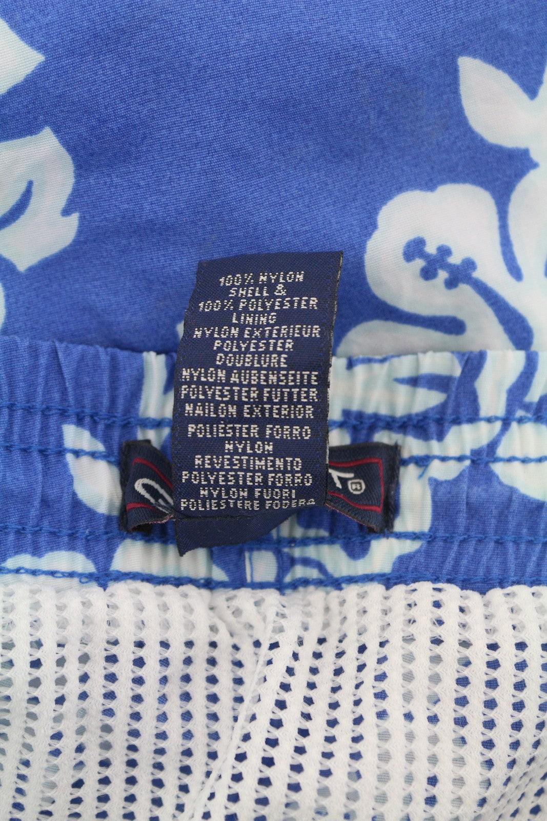 GANT Men Swimwear L Blue Floral Pattern Elastic Drawstring Waist Mesh Lined