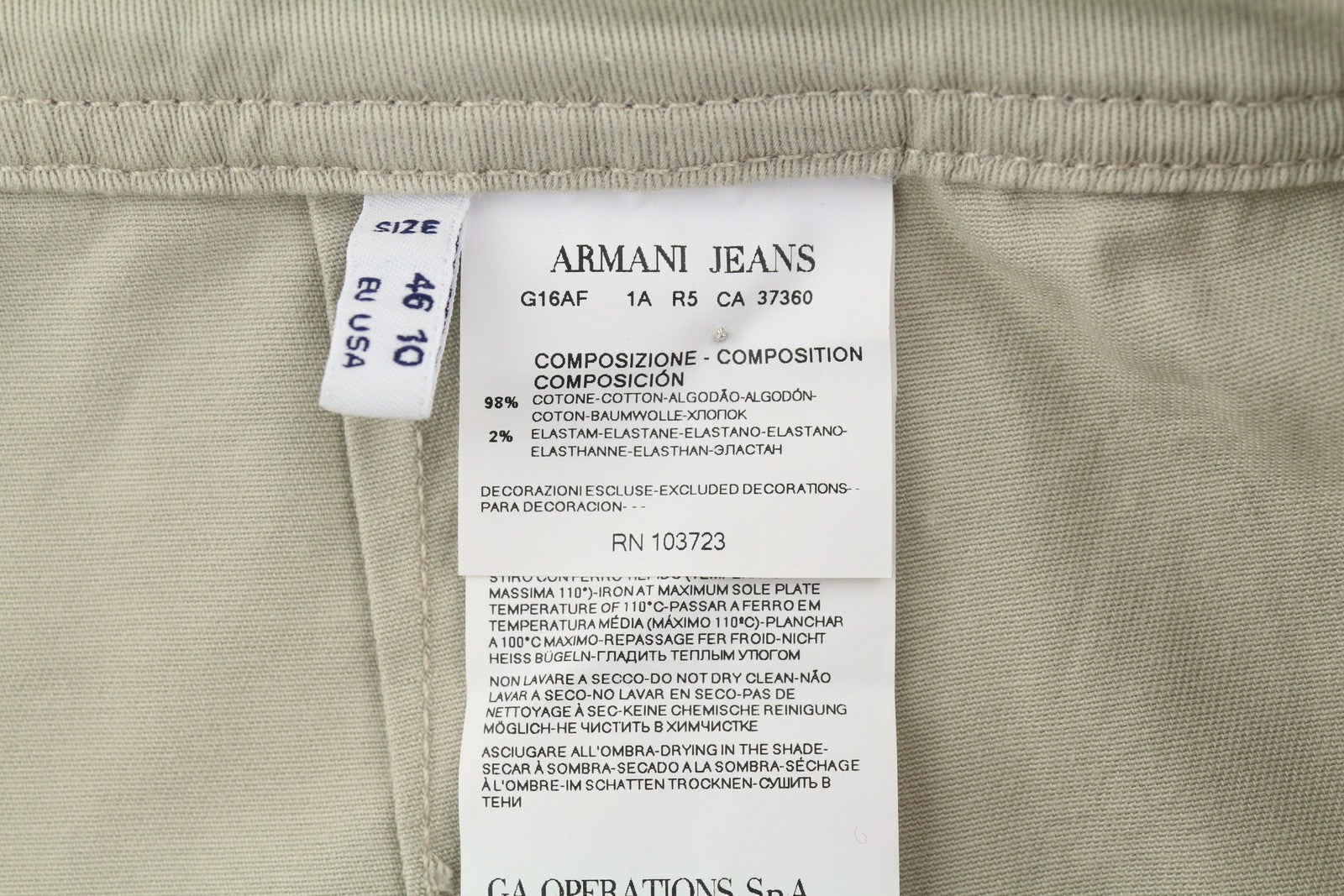 ARMANI JEANS Women Skirt EU46 Beige Split Zip Fly Unlined Pencil Style Mini