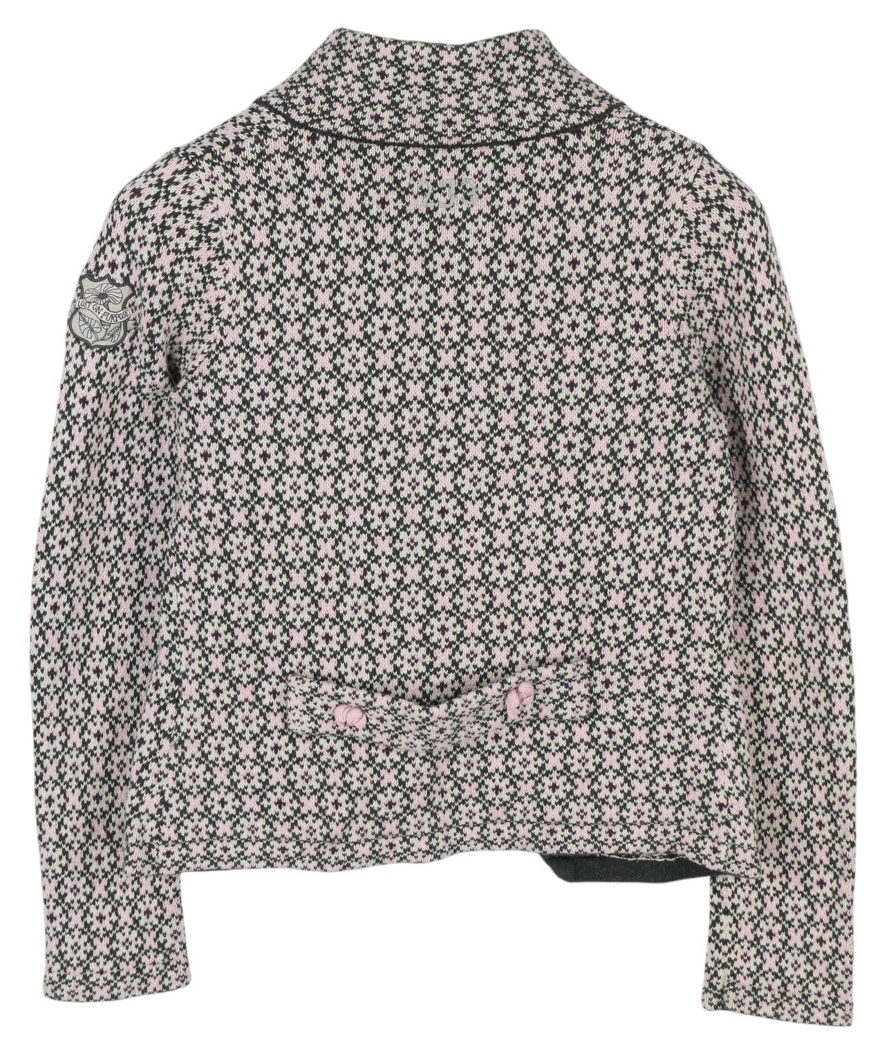 ODD MOLLY M115-233 Women Jumper XS Pink Patterned Cotton Knitted Logo Cardigan