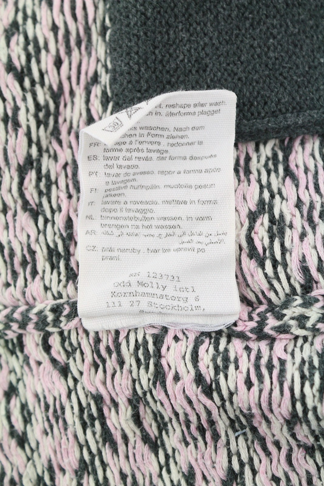 ODD MOLLY M115-233 Women Jumper XS Pink Patterned Cotton Knitted Logo Cardigan