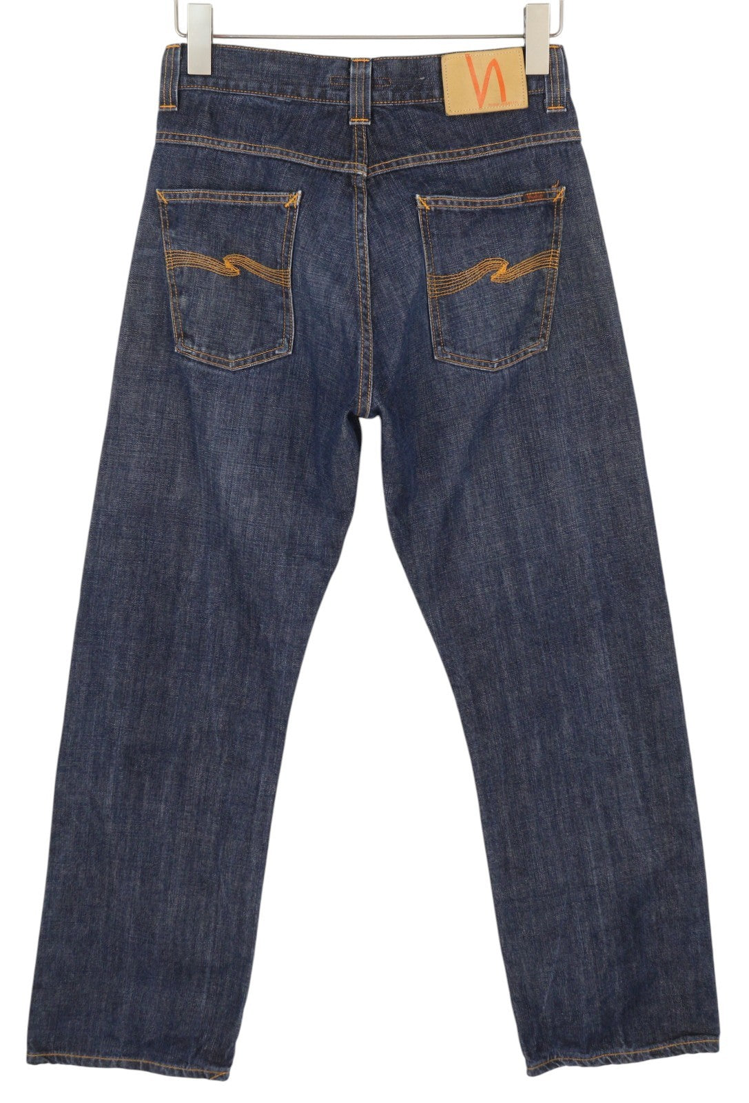 NUDIE JEANS Loose Trank Men Jeans W28/L32 Dark Blue Straight Fit Button Denim