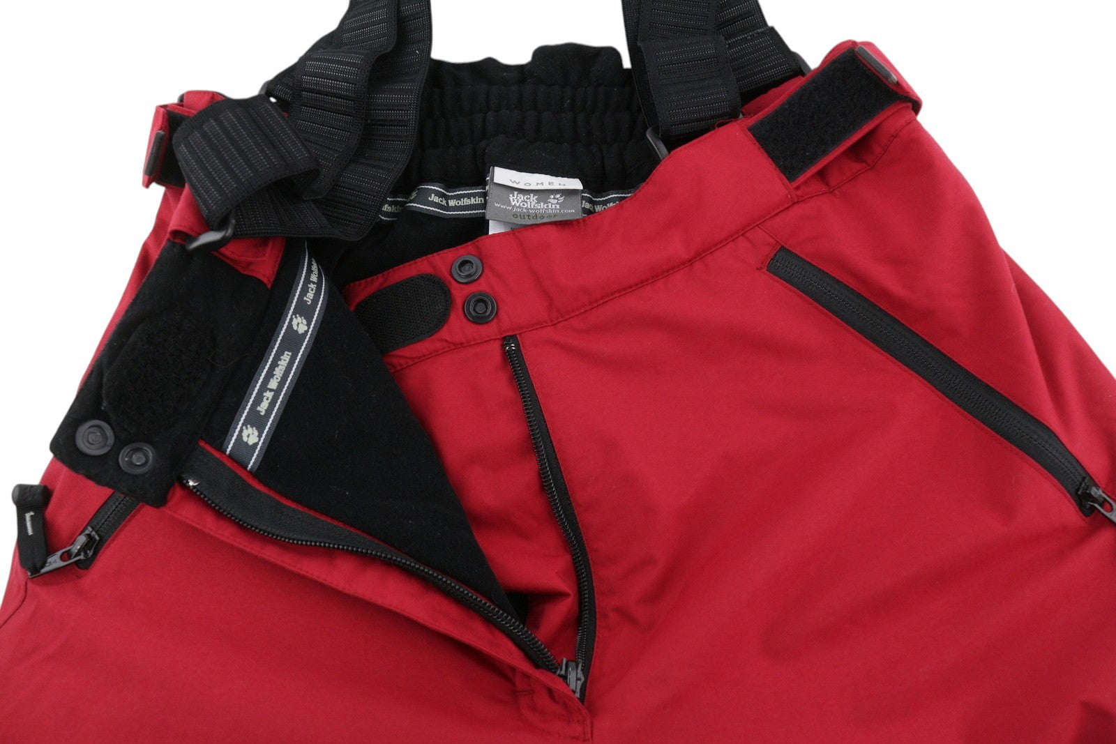 JACK WOLFSKIN Women Trousers L EU42 Red Recco Texapore Salopettes Skiing Pants