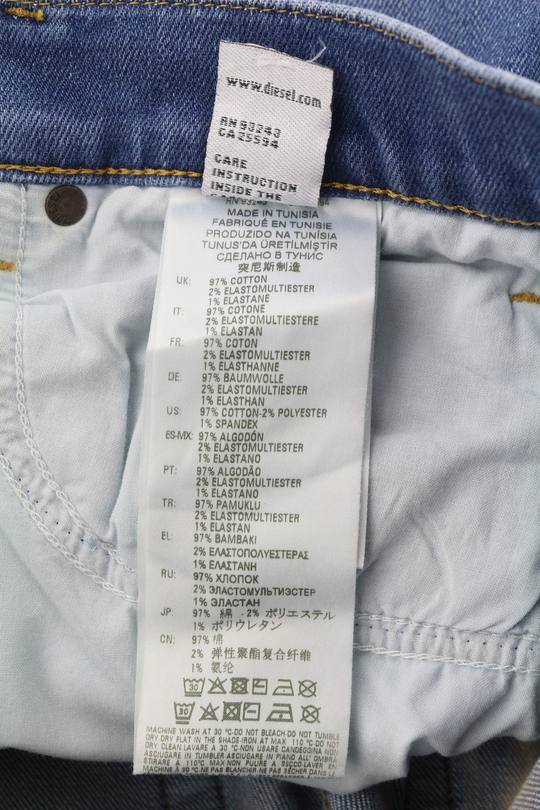 DIESEL Tepphar-X R8XA3 Men Jeans W30/L34 Slim Carrot Fit Stretch Washed Faded