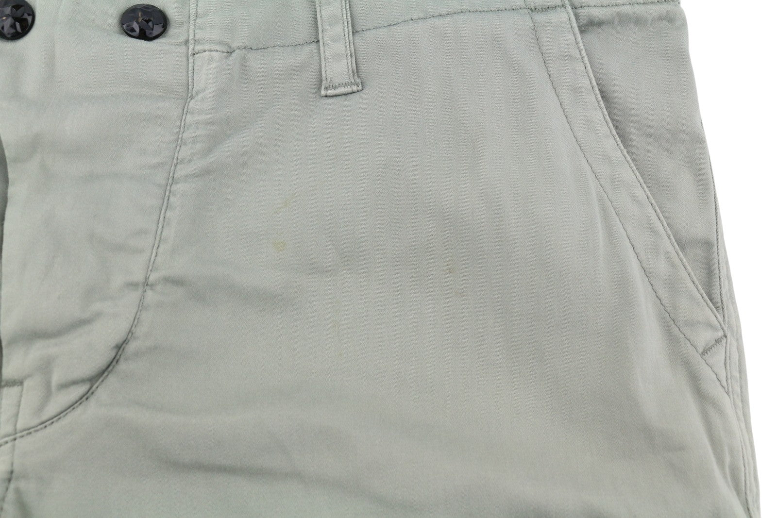 REPLAY W8769B Women Trousers W29 Grey Cargo Cropped Ankle Length Button Fly