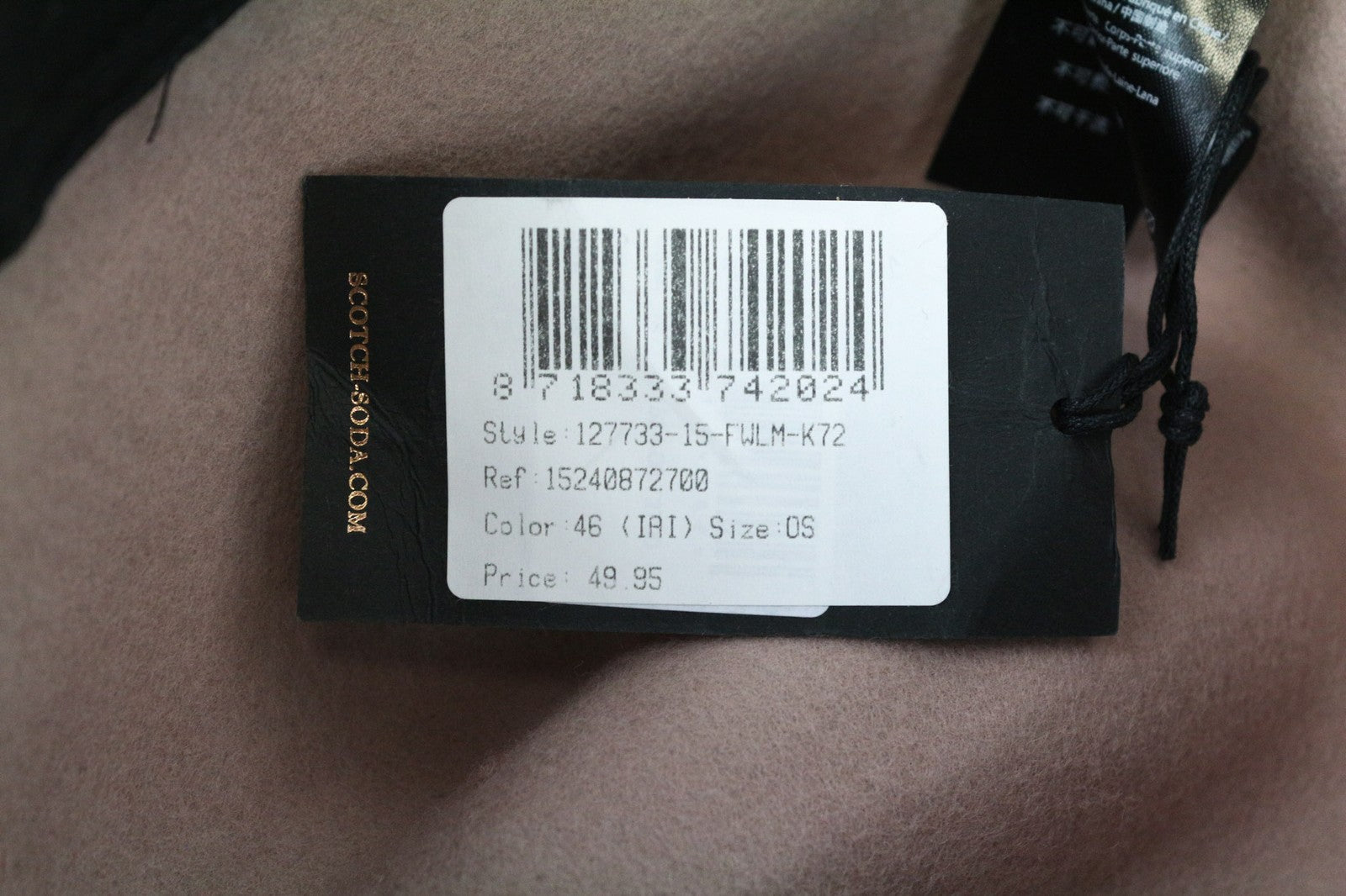 MAISON SCOTCH Women's Hat OS Light Pink Wool Panama Everyday Star Pins Design