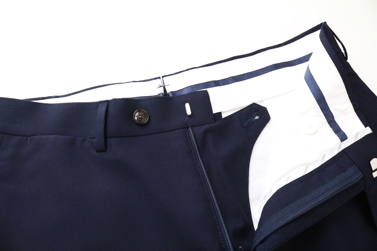 SUITSUPPLY Soho Men's Trousers UK34R Wool Dark Blue Pleated Front Formal Pants