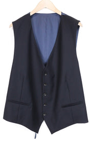 SUITSUPPLY Ferrara Men's Waistcoat UK52L Blue Pure Wool Single Breasted Vest