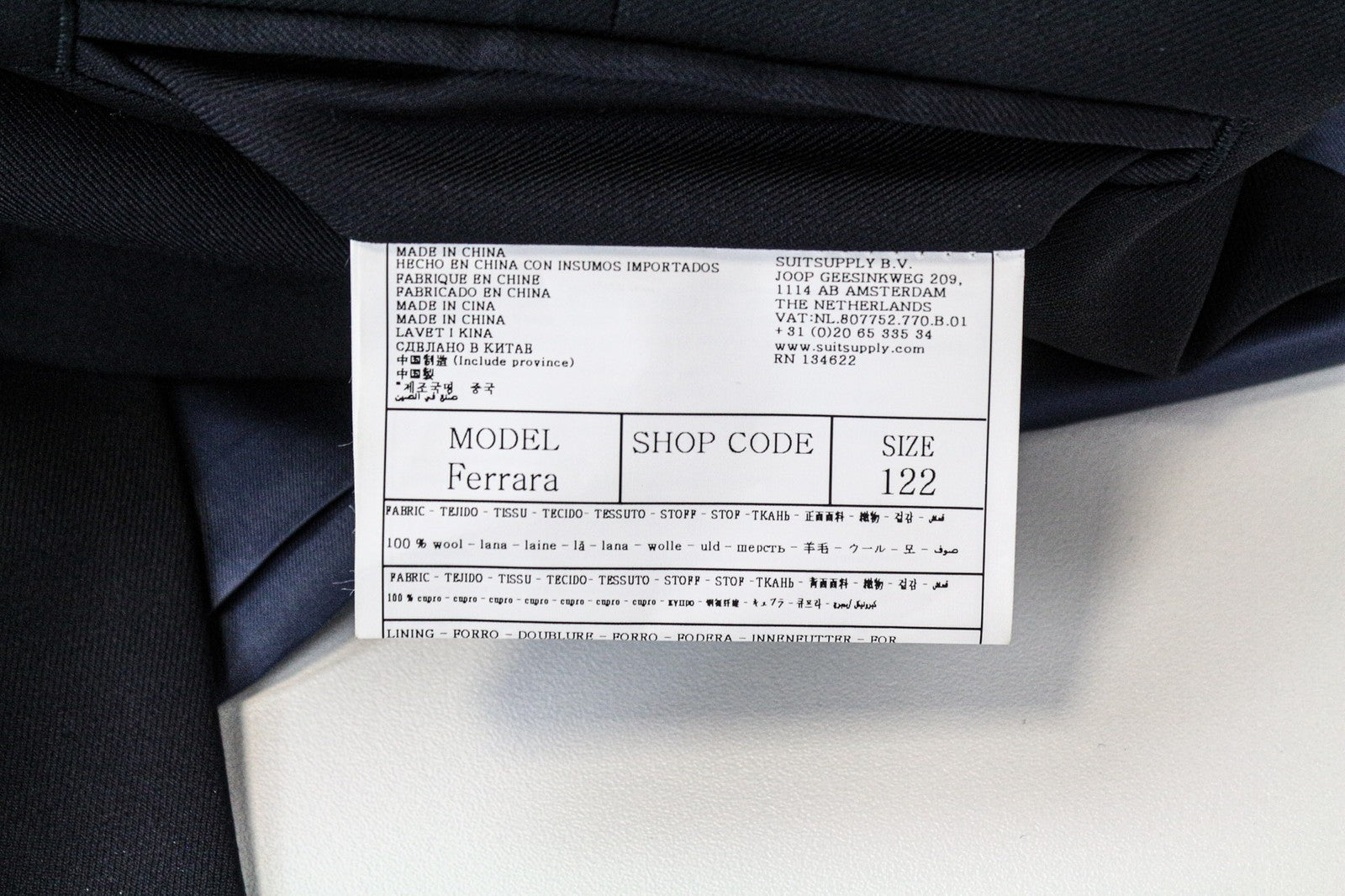 SUITSUPPLY Ferrara Men's Waistcoat UK52L Blue Pure Wool Single Breasted Vest