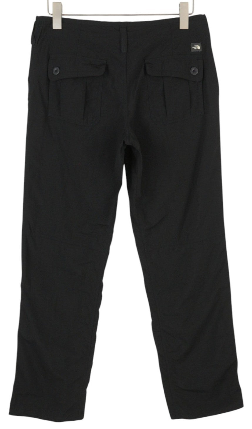 THE NORTH FACE Alam Women Trousers W30 Long Turn-Up Zip Fly Strap Trekking Black